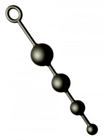Anal Chain, Rubber Cord, Silicone, Black, S-M-L-XL, 40 cm (15,7 in), Ø 6 cm (2,4 in)