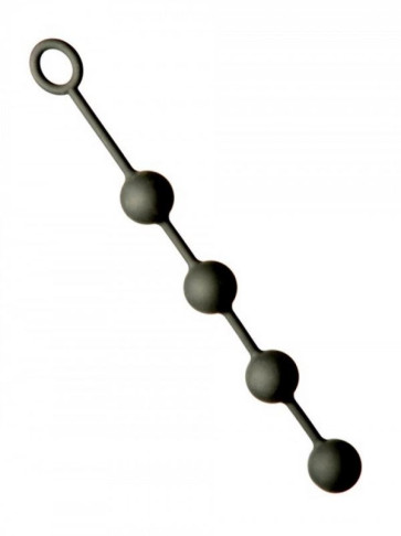 Anal Chain, Rubber Cord, Silicone, L-L-L-L, Black