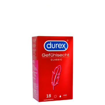 Durex Gefühlsecht Classic Condoms 18pcs, ⌀ 56mm, 195mm 