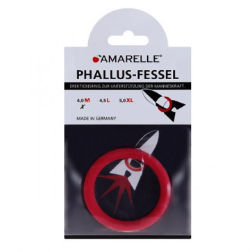 AMARELLE Phallus-Fessel, Latex Cockring, M, red, 