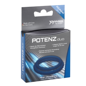 JoyDivision POTENZduo Cock & Ball Potency Ring, Silicone, Blue, Small