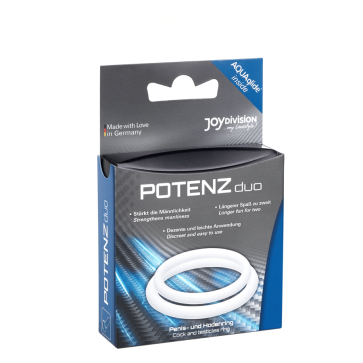 JoyDivision POTENZduo Cock & Ball Potency Ring, Silicone, Clear, Medium