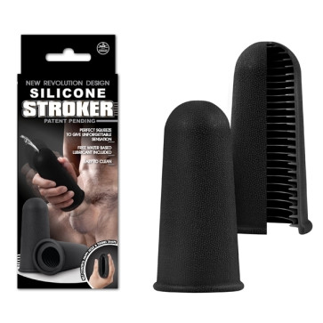 Silicone Stroker, Silicone Masturbator, Black