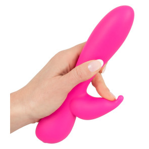 Sweet Smile Rechargeable Rabbit Vibrator, Silicone, Pink, 21 cm