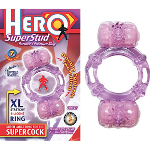 HERO SUPERSTUD PARTNER'S PLEASURE RING, TPE (SEBS), PURPLE