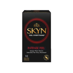 Manix Skyn Intense Feel Condoms, Latex Free & Vegan, Clear, 18 cm (7,1 in), 10 pcs