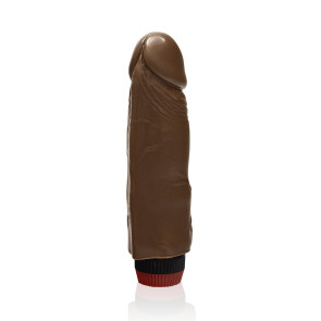 SI IGNITE Cock Dong with Vibration, Vinyl, Brown, 18 cm (7 in), Ø 4,4 cm (1,7 in)